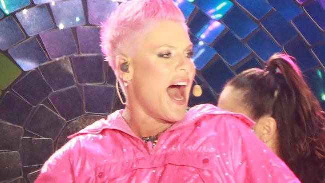 Pop star Pink performs in Sydney. Photographer: Tom Parrish