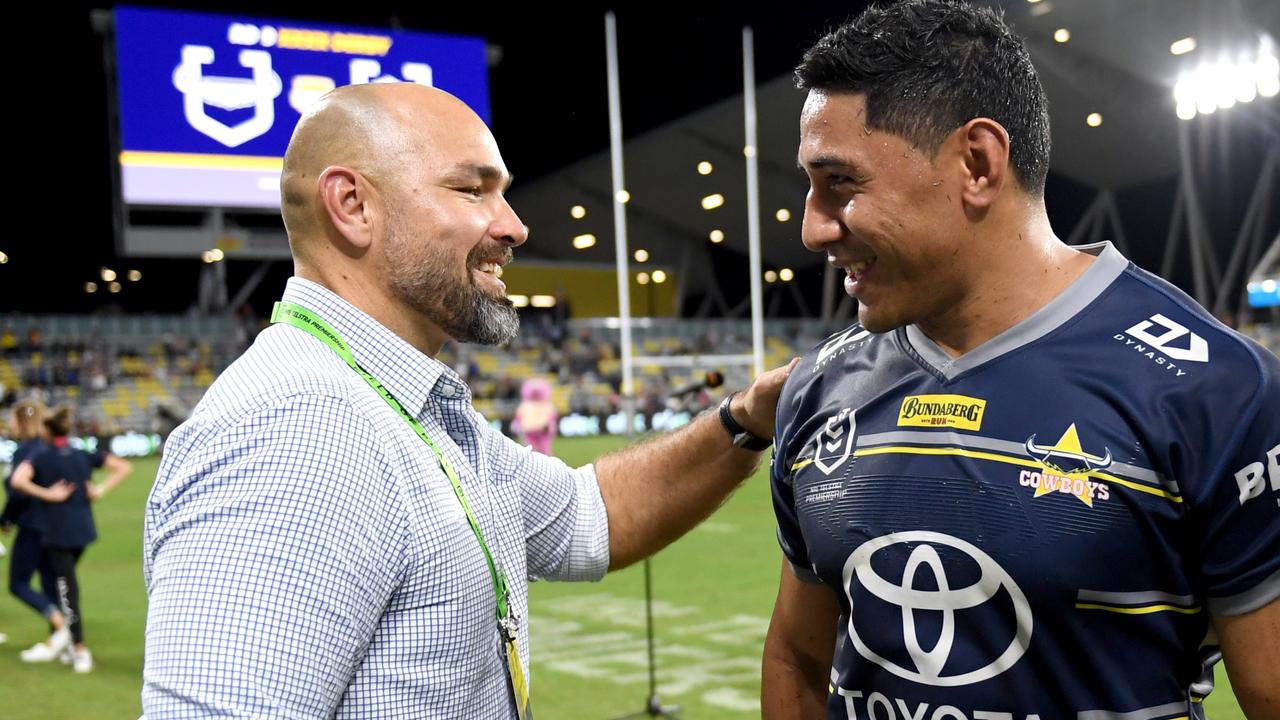 Todd Payten didn’t have the smoothest start with Jason Taumalolo, but the players have embraced him in Townsville. Picture: NRL Photos