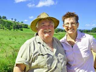 Bexhill dairy farmer David Wilson and Lismore City Council Rural Extension Officer Kate Steel. Picture: Contributed