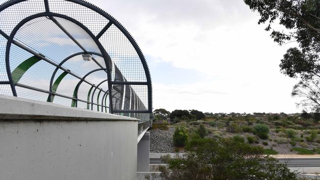 The covered Peppermint Path bridge over the Southern Expressway. Picture: Bianca De Marchi