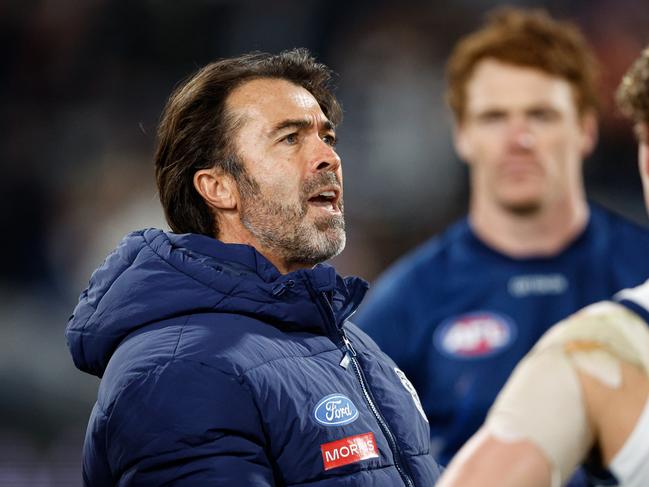 Chris Scott on Saturday night. Picture: Dylan Burns/AFL Photos