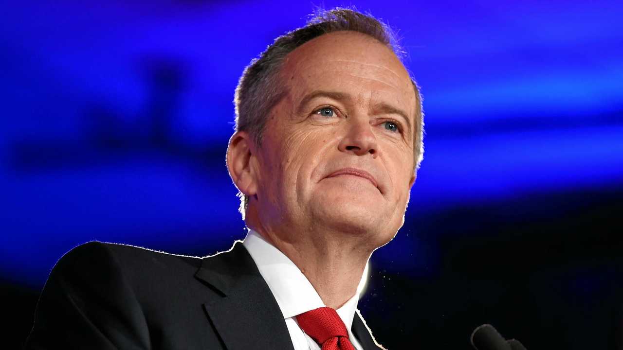 Australian Opposition Leader Bill Shorten delivers a speech at the Labor Party campaign launch for the 2019 Federal election at the Brisbane Convention Centre in Brisbane. Picture: LUKAS COCH