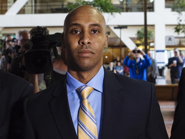 Former Minneapolis police officer, Mohamed Noor arrives at Hennepin County Government Center for an omnibus hearing in May. Picture: Angus Mordant for NewsCorp Australia