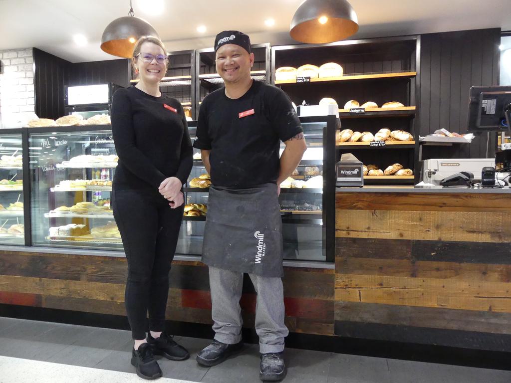 Manager Tegan Cramp (left) and head baker Jojit Evangelista are thrilled to share their aromatic creations with Kingaroy. Photo: Holly Cormack.