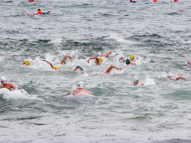 The ocean swim took place at Bondi Beach today.