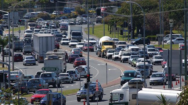 Congestion in Tugun before the Bypass was built.