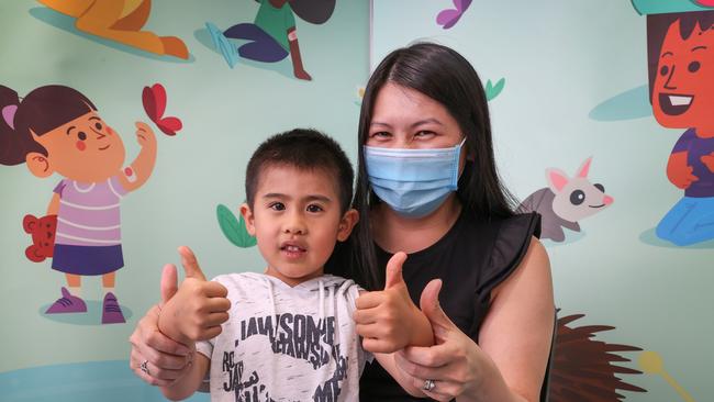 Lincoln 5, is one of the 300,000 children who receive the Pfizer vaccine when it became available for his age group. Picture: David Caird