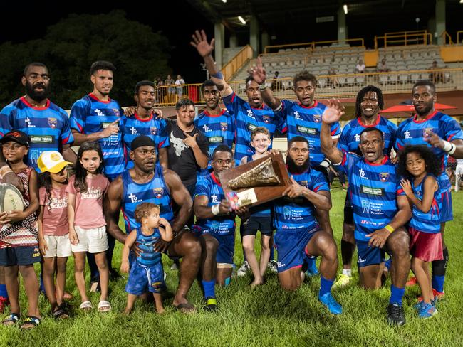 The winning men’s Croc side Tabadamu from the 2021 Darwin Hottest Sevens rugby tournament at Marrara. Picture: NT Rugby