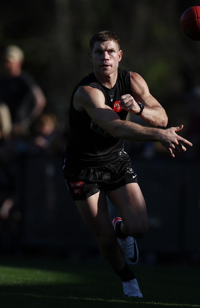 Taylor Adams trains prior to injuring his hamstring at Collingwood training. Picture: Michael Klein.