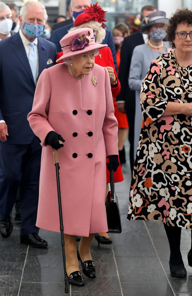 The Queen was seen with a walking stick for the first time recently. Picture: Chris Jackson/Getty Images