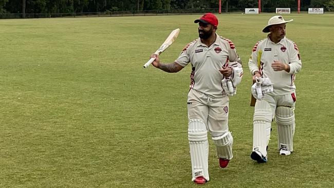 Amith Eranda walks off after making an unbeaten 307. Picture: Facebook