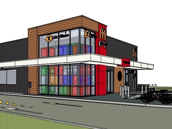 Architectural drawings on the proposed McDonald's on 17-21 Cobbora St.