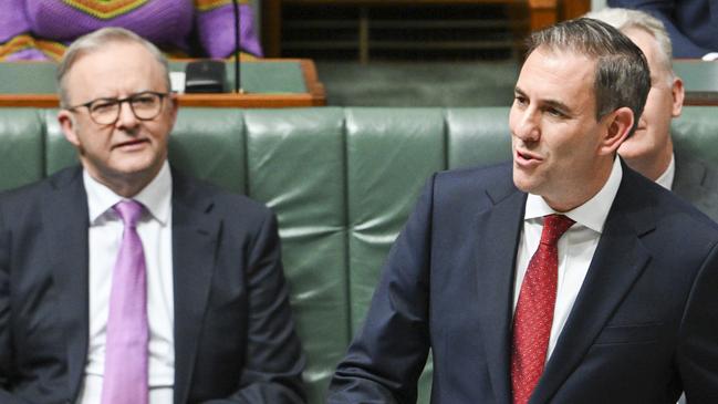 CANBERRA, Australia, NewsWire Photos. May 14, 2024: Federal Treasurer Jim Chalmers hands down the 2024-25 Federal Budget at Parliament House in Canberra. Picture: NCA NewsWire / Martin Ollman