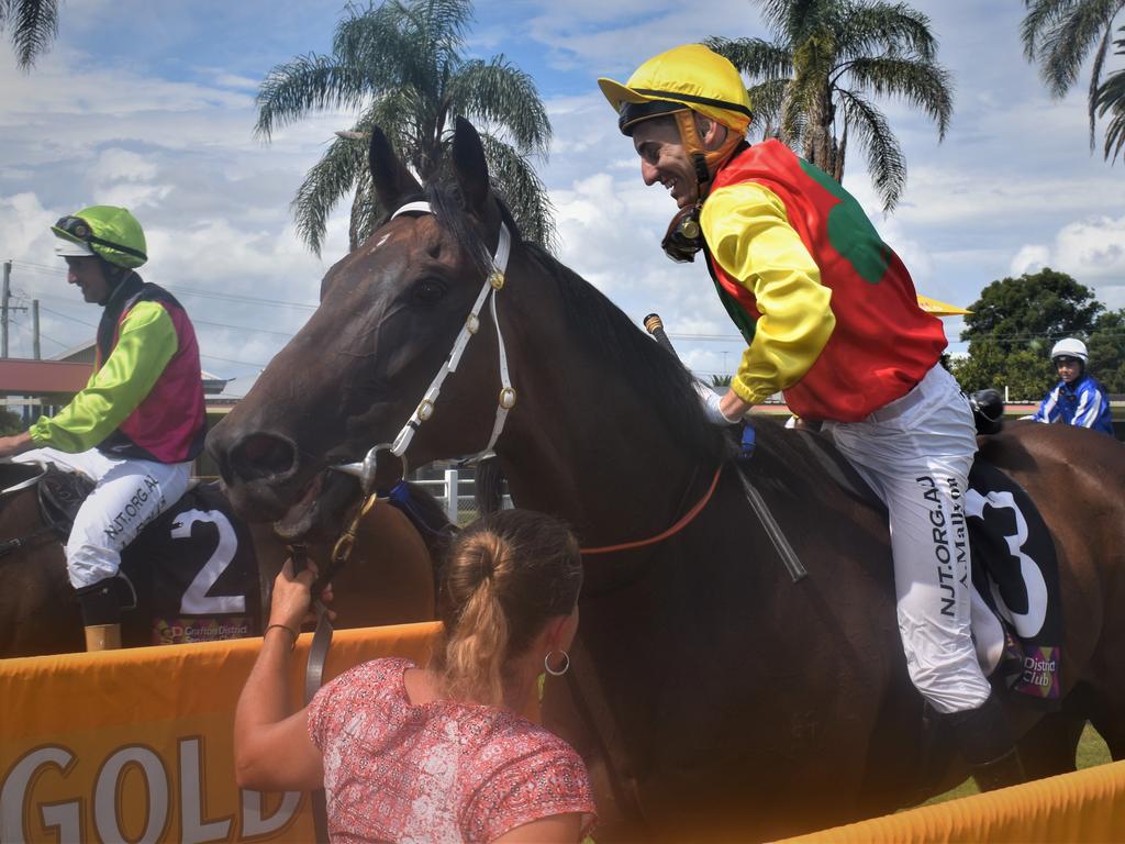 Jockey Andrew Mallyon was all smiles after riding Nothingforthepress to victory for trainer Stephen Lee in the NRRA Country Championship Qualifier 13 February Open Handicap over 1200mat Clarence River Jockey Club in Grafton on Tuesday, 2nd February, 2021. Photo Bill North / The Daily Examiner