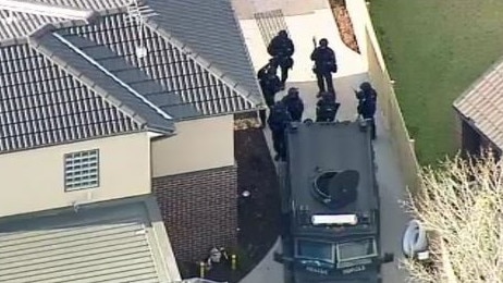 Specialist police in Broadmeadows where a gunman threatened two tradies this morning. Picture: Twitter