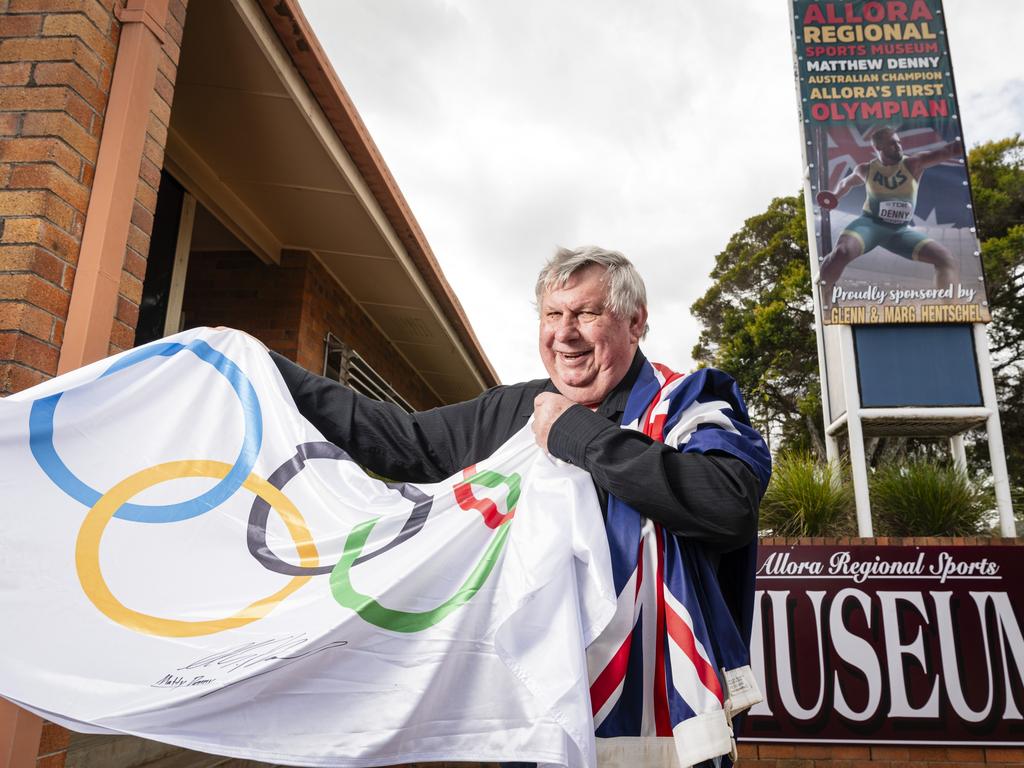 Perry Cronin of the Allora Regional Sports Museum as the Allora community celebrate their Olympian, Matthew Denny, Thursday, August 8, 2024. Picture: Kevin Farmer