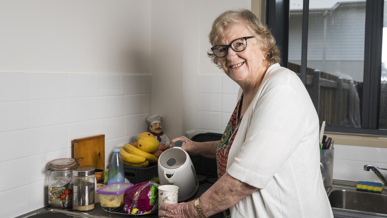 Pauline Alroe Place resident Elizabeth Davies loves the independence she has living at the Drayton social housing complex, Friday, November 12, 2021. Picture: Kevin Farmer