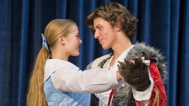 SHOW TIME: Klaudia Shaw, as Belle, dances with Cameron McConville, playing the Beast, during the Toowoomba Anglican School dress rehearsal for <i>Beauty and The Beast</i>, which is to be preformed next week.