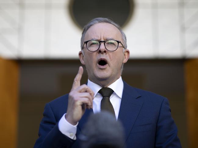 CANBERRA, AUSTRALIA - NewsWire Photos AUGUST 16, 2022: Prime Minister Anthony Albanese spoke to media during a press conference at Parliament House in Canberra.Picture: NCA NewsWire / Gary Ramage