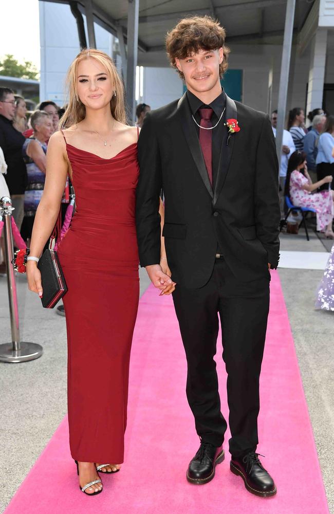 Maddy Withers and Tyson Schefe at Meridan State College formal. Picture: Patrick Woods.