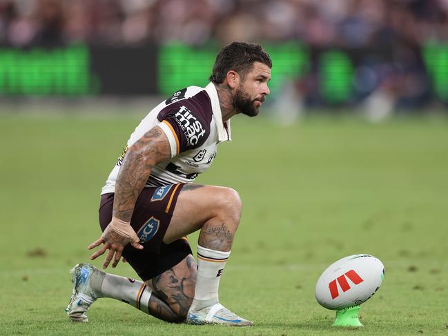 SYDNEY, AUSTRALIA - MARCH 06: AdamÃ‚Â Reynolds of the Broncos prepares to kick during the round one NRL match between Sydney Roosters and Brisbane Broncos at Allianz Stadium, on March 06, 2025, in Sydney, Australia. (Photo by Matt King/Getty Images)