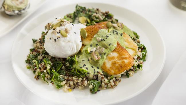 The poached eggs dish. (AAP Image/ Supplied by Qantas)