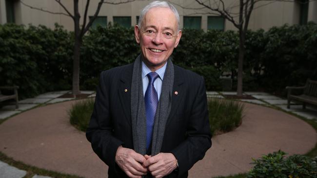 A happier Bob Day at Parliament House in Canberra.