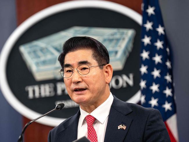 South Korean Defence Minister Kim Yong Hyun at The Pentagon in Arlington, Virginia. Picture: Getty Images via AFP