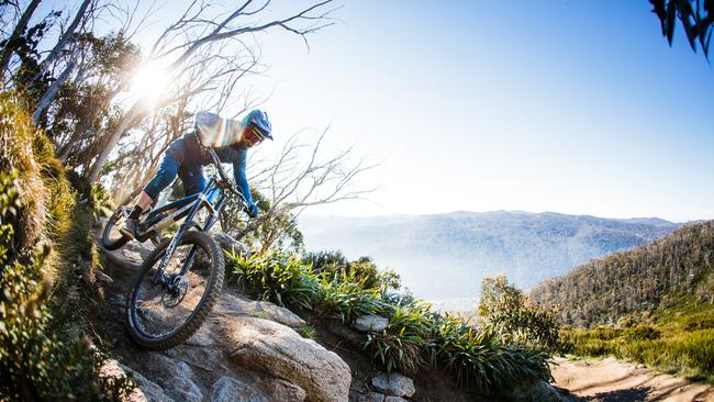 Mountain bike riding is one of the activities that will be promoted at ski fields in the future, as seen here at Mt Buller. Picture: Ryan Finlay