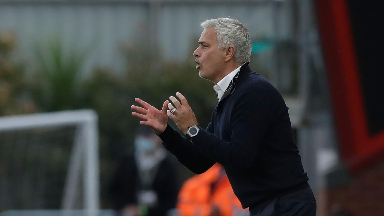 Tottenham Hotspur's Portuguese head coach Jose Mourinho is furious.