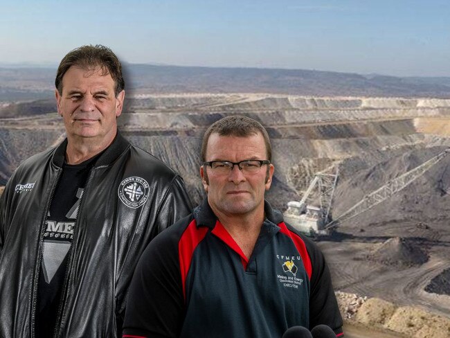 CFMEU figures John Setka and Stephen Smyth, who is a third generation coal miner.