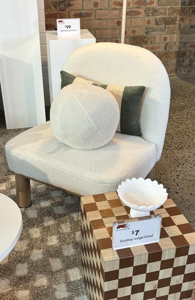 Kmart recently added a ‘30cm Boucle Ball Cushion’ to its homewares collection which sells for $10. Picture: news.com.au