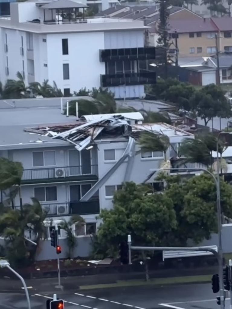 The roof comes off a Labrador roof last night on the Gold Coast. Picture: Instagram, Tyson Paton @twp—fit—spo