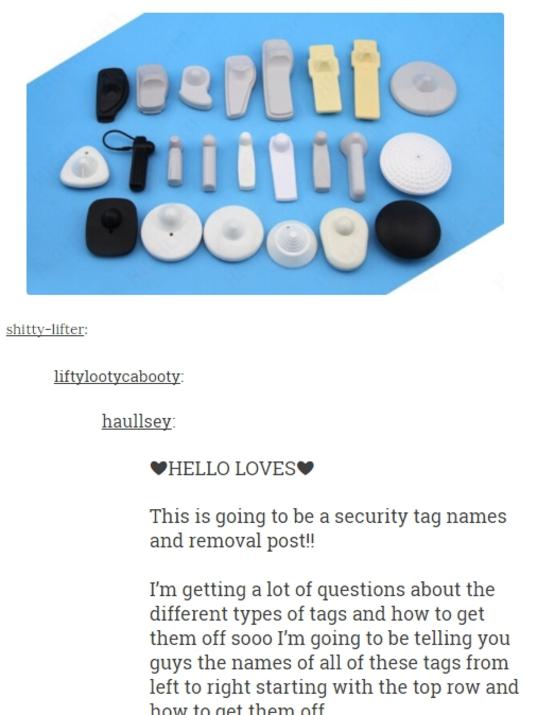 The website shares tricks on how to remove security tags from clothes. Source: Supplied.