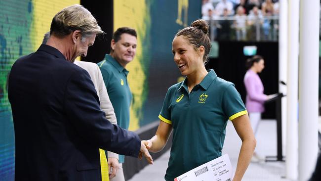 Madeleine Gough during the Australian Swimming Tokyo Olympic Games Team Announcement at the SA Aquatic &amp; Leisure Centre on June 17, 2021 in Adelaide. (Photo by Mark Brake/Getty Images)