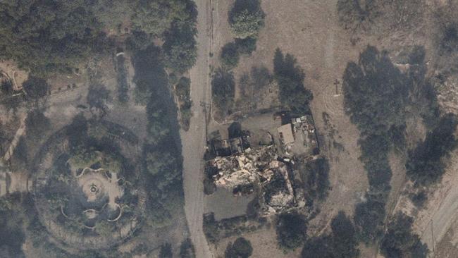 Aerial image of Sunnyside Ave Sierra after the fire hit. Picture: Nearmap