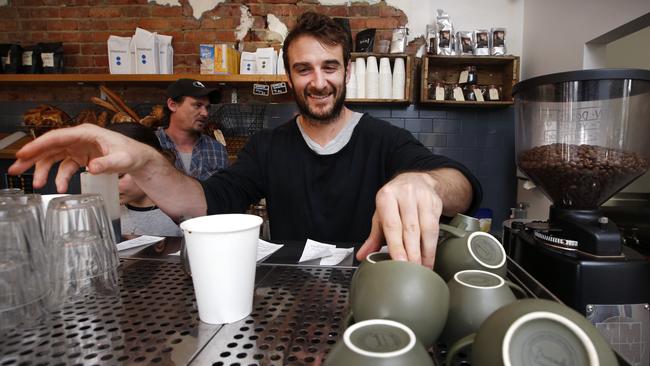 Coffee is now life for Jobe Watson. Picture: David Caird