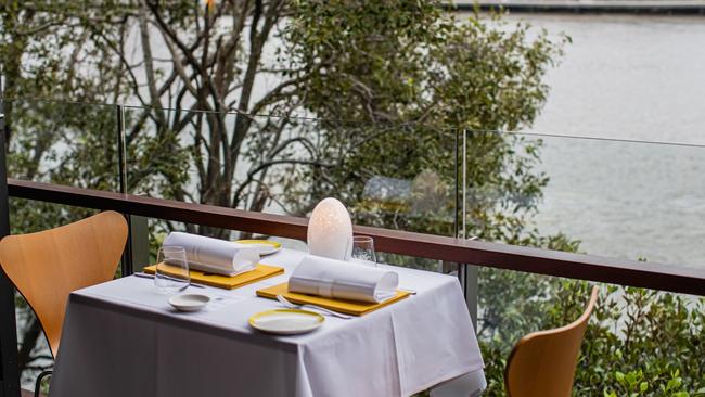 Table with a view at Otto Brisbane on the city’s South Bank. Picture: Nikki To