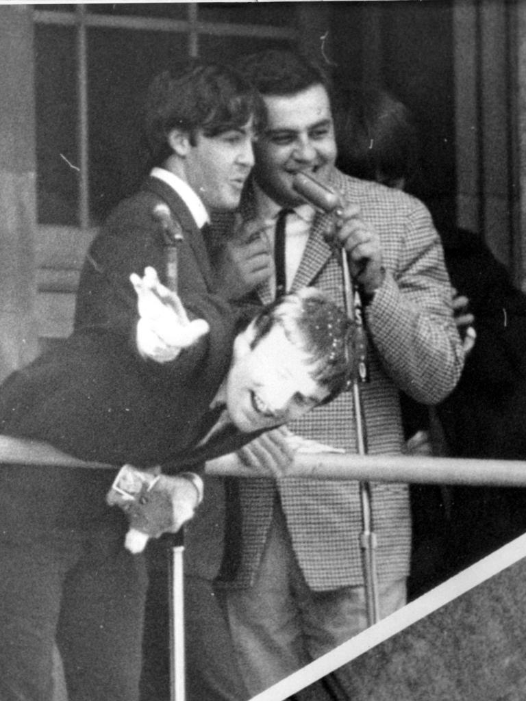 Bob Francis with musician Paul McCartney during The Beatles’ historic visit to Adelaide, in 1964.