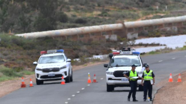 Police at the scene of this morning’s double fatality. Photo: Keryn Stevens AAP.