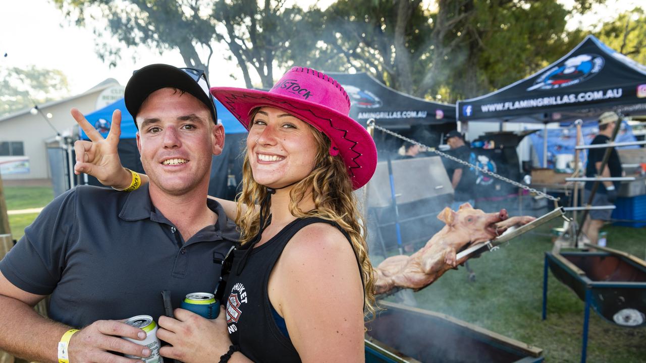 Denzel Cumming and Breeanna Brookes at Meatstock at Toowoomba Showgrounds, Friday, April 8, 2022. Picture: Kevin Farmer