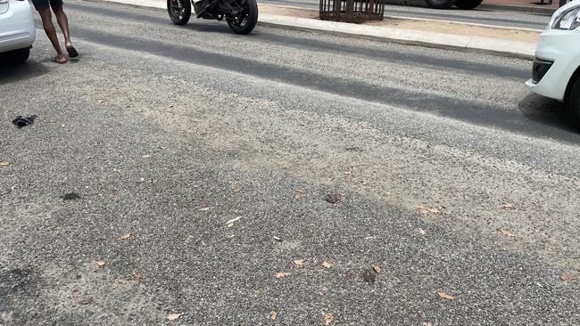 Built up gravel in the Hartley St street parking, Alice Springs, November 29, 2024. Picture: Gera Kazakov