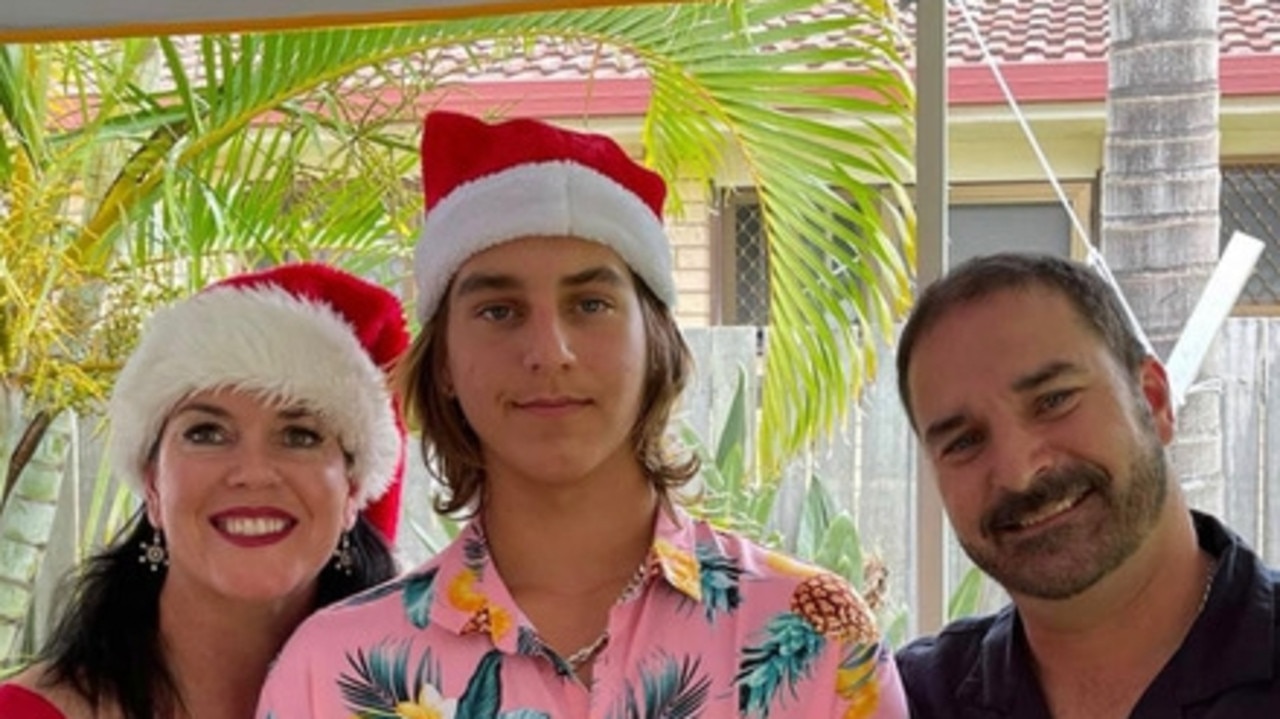 Balin Stewart, 16, is being remembered as a kind-hearted, caring young man. The teen tragically died after an alleged stabbing in Buddina on Thursday, January 20. Balin is pictured here with his parents Michael and Kerri-Lyn.