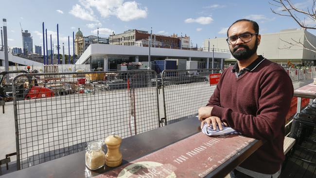 Chapel St traders, including Mayur Patel, were furious with the works, saying it cost them tens of thousands of dollars. Picture: Valeriu Campan