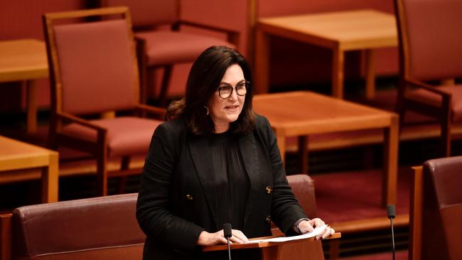 Labor senator Deborah O'Neill speaking in parliament.