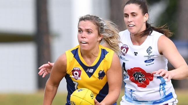 Bond University QAFLW player Courtney Sexton. Picture: Highflyer Images.