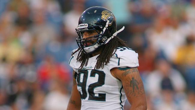 ORCHARD PARK, NY - AUGUST 27:Austen Lane #92 of the Jacksonville Jaguars plays against the Buffalo Bills at Ralph Wilson Stadium on August 27, 2011 in Orchard Park, New York. Buffalo won 35-32 in overtime. (Photo by Rick Stewart/Getty Images)