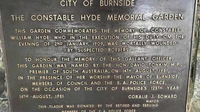 The Stolen plaque. Picture: SA Police