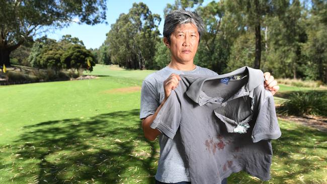 NDIS participant Won Joon Kang, 57, was bashed by three men as he enjoyed a twilight round at Oakleigh Public Golf Course. Picture: Josie Hayden