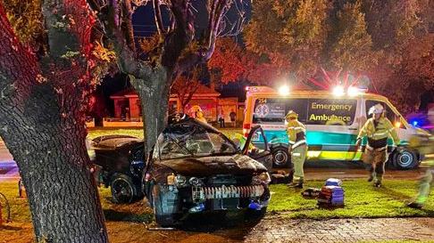 Emergency services at the scene of the fatal crash. Picture: Lauren Rose/7NewsAdelaide